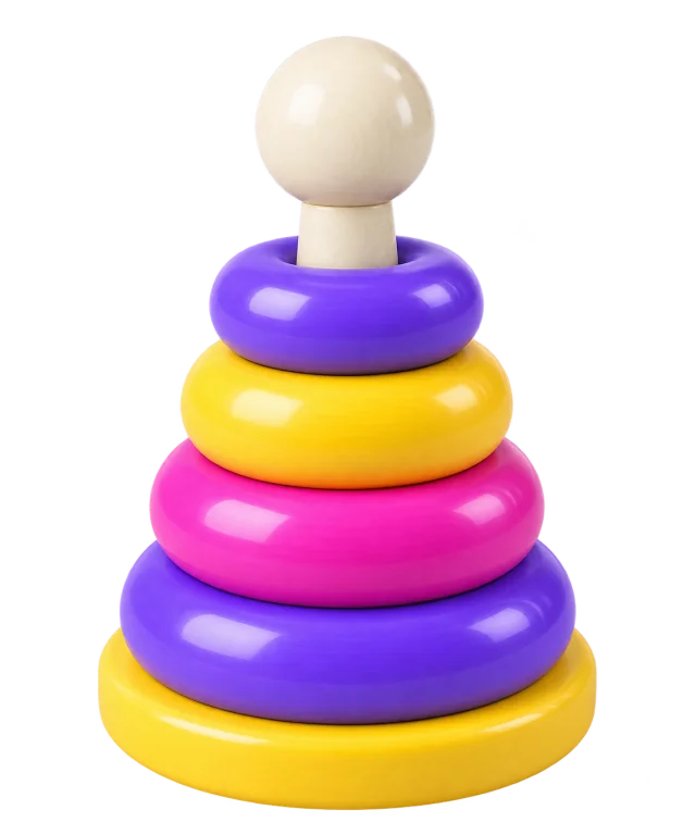Brinquedo de argolas coloridas